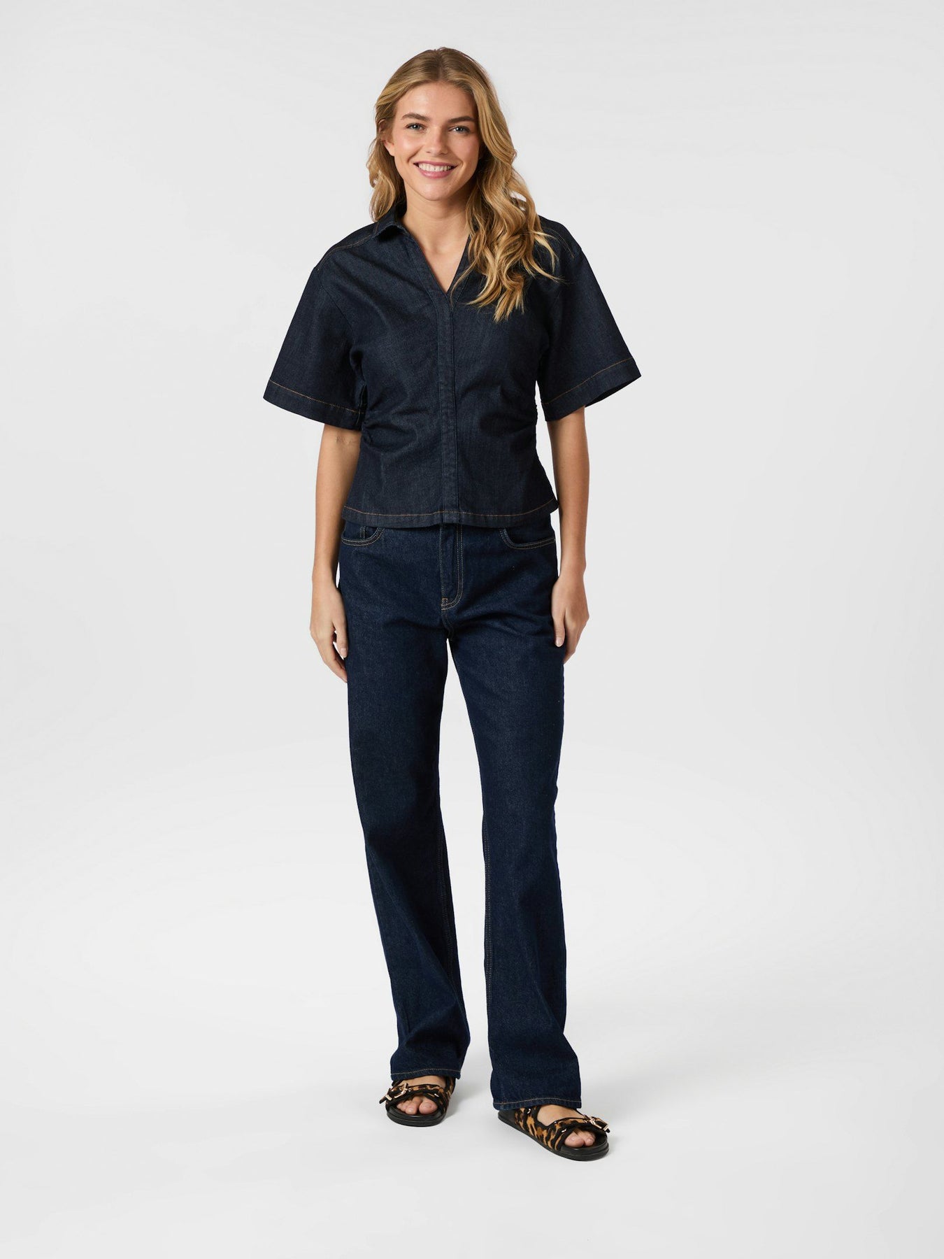 Spenda Denim Blouse - Mörkblå