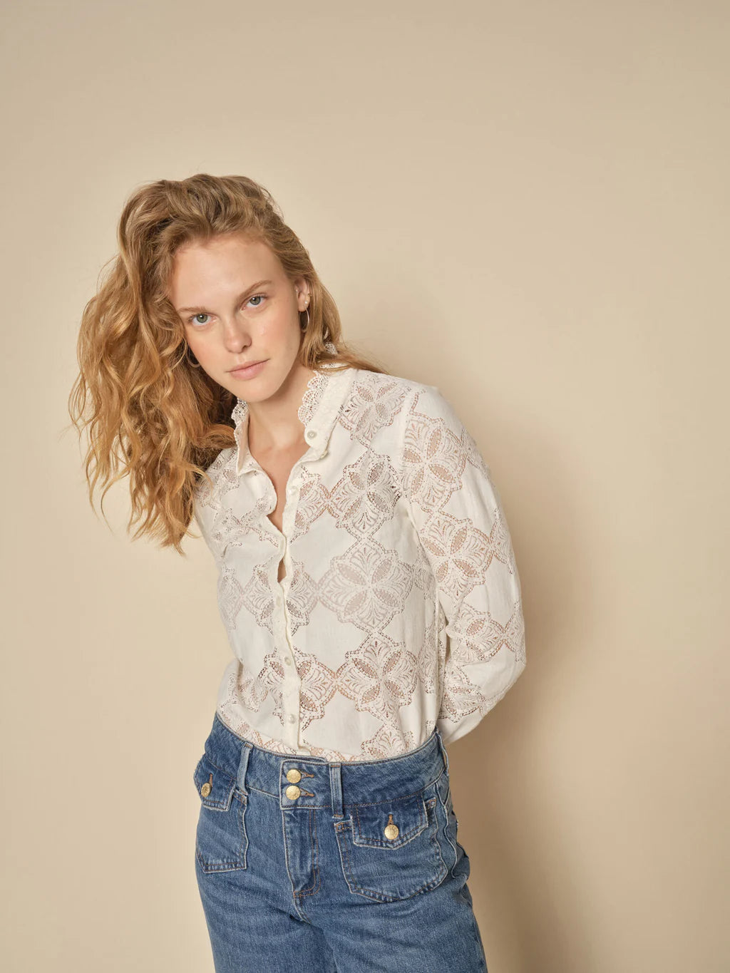 Jetta Lace Shirt - Ecru