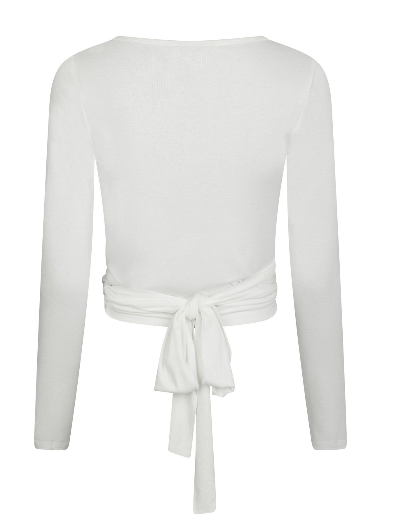 Nia Jersey Wrap Blus - Vit