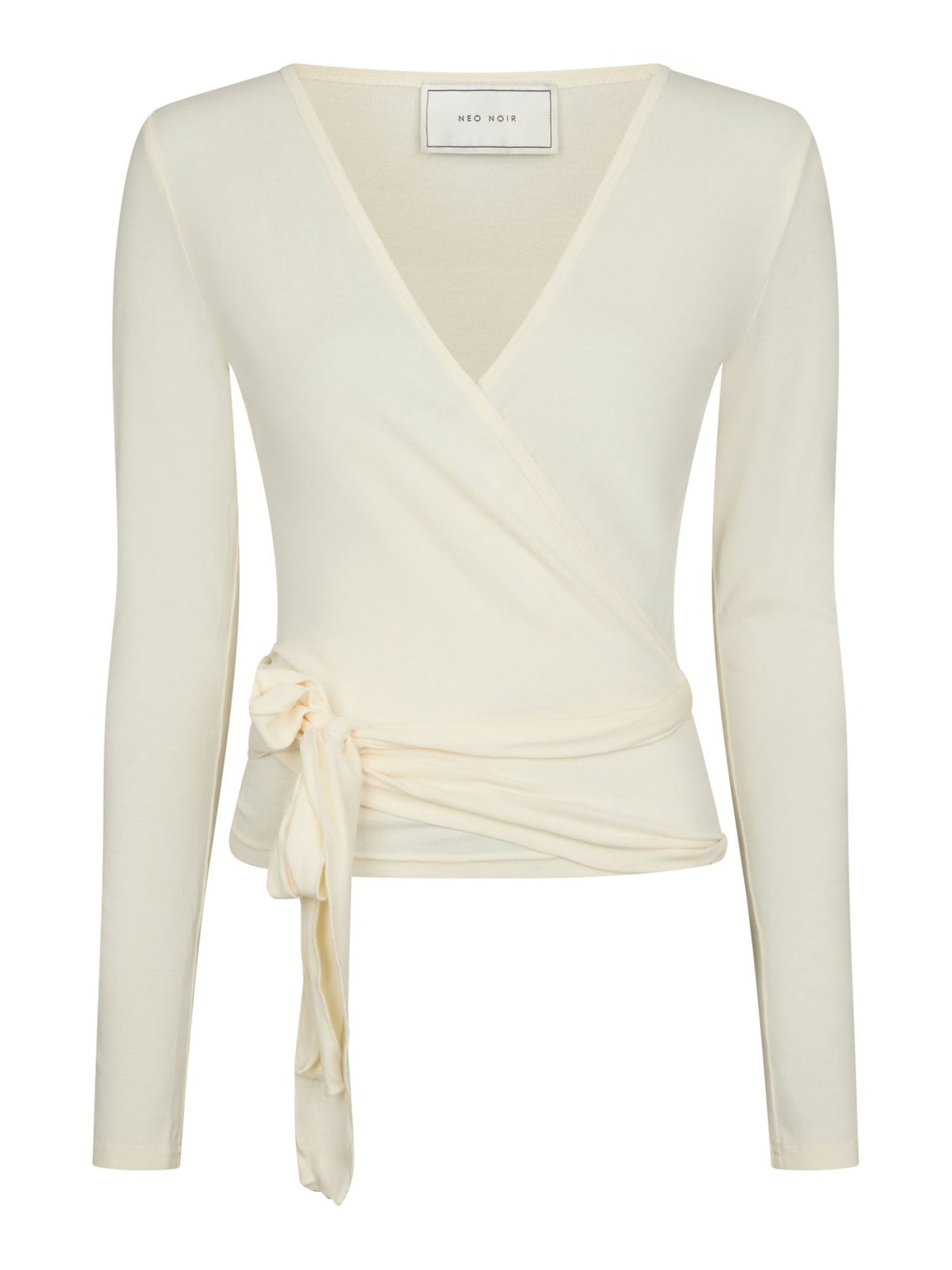 Nia Jersey Wrap Blus - Ivory