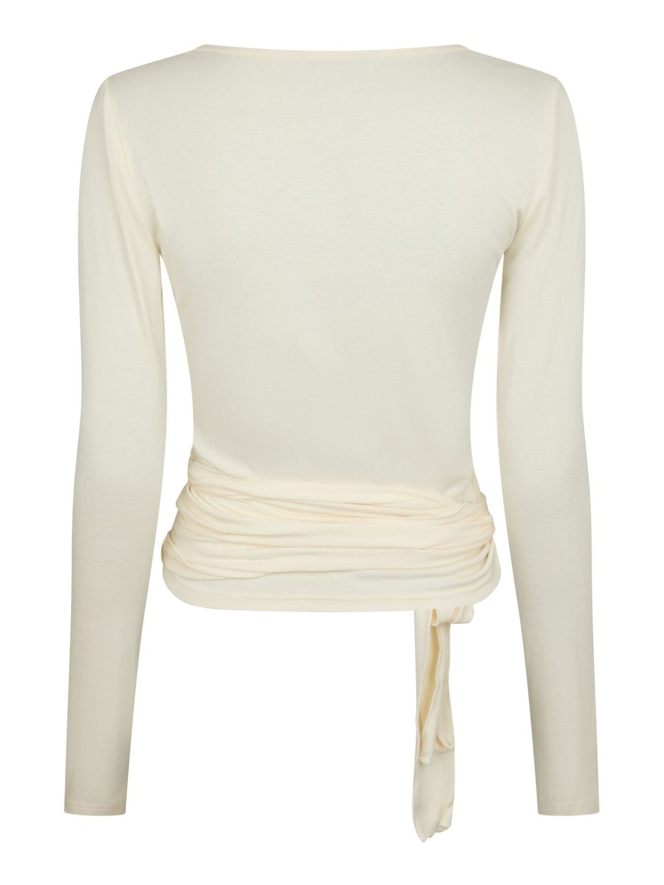 Nia Jersey Wrap Blus - Ivory