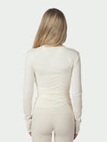 Nia Jersey Wrap Blus - Ivory