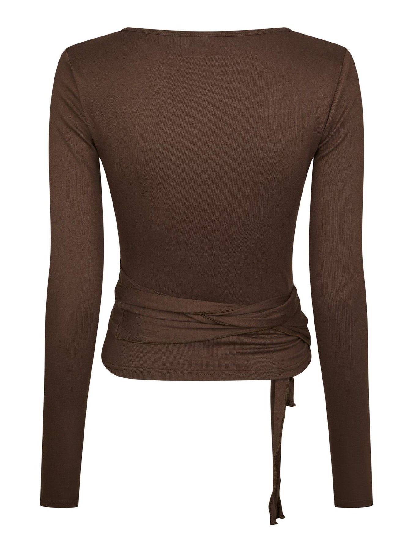 Nia Jersey Wrap Blouse - Chokladbrun