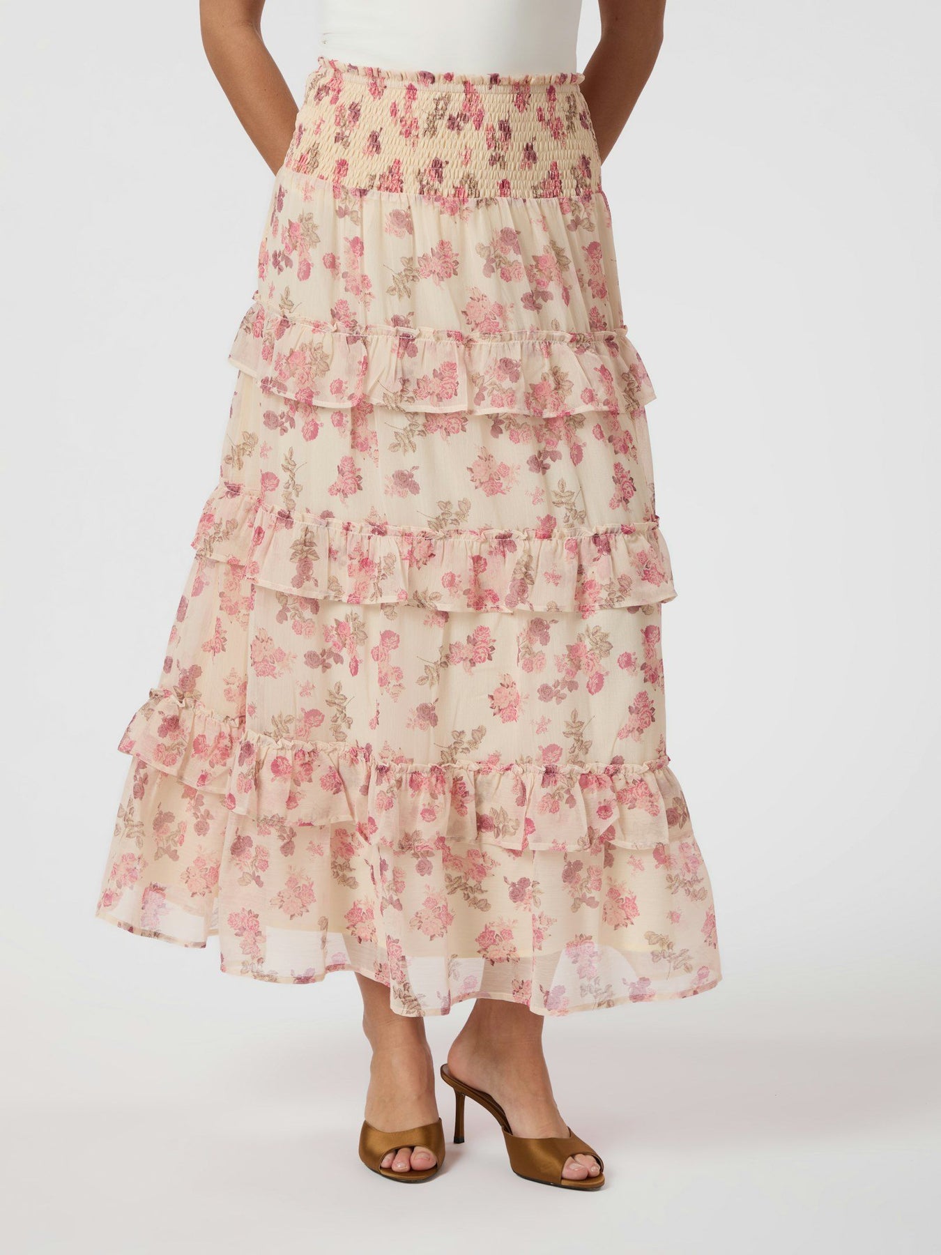 Toddy Marigold Print Kjol - Creme