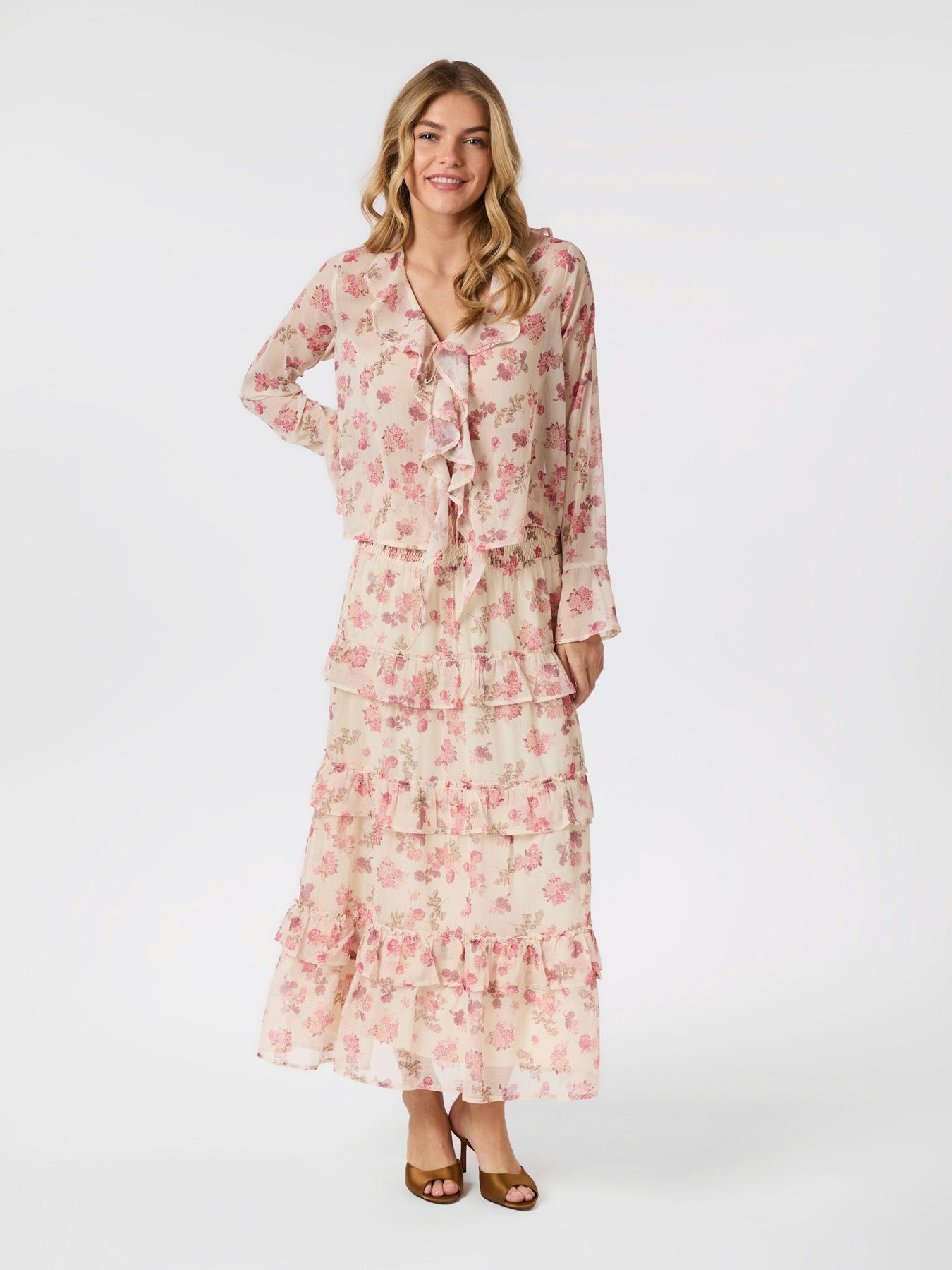 Toddy Marigold Print Kjol - Creme
