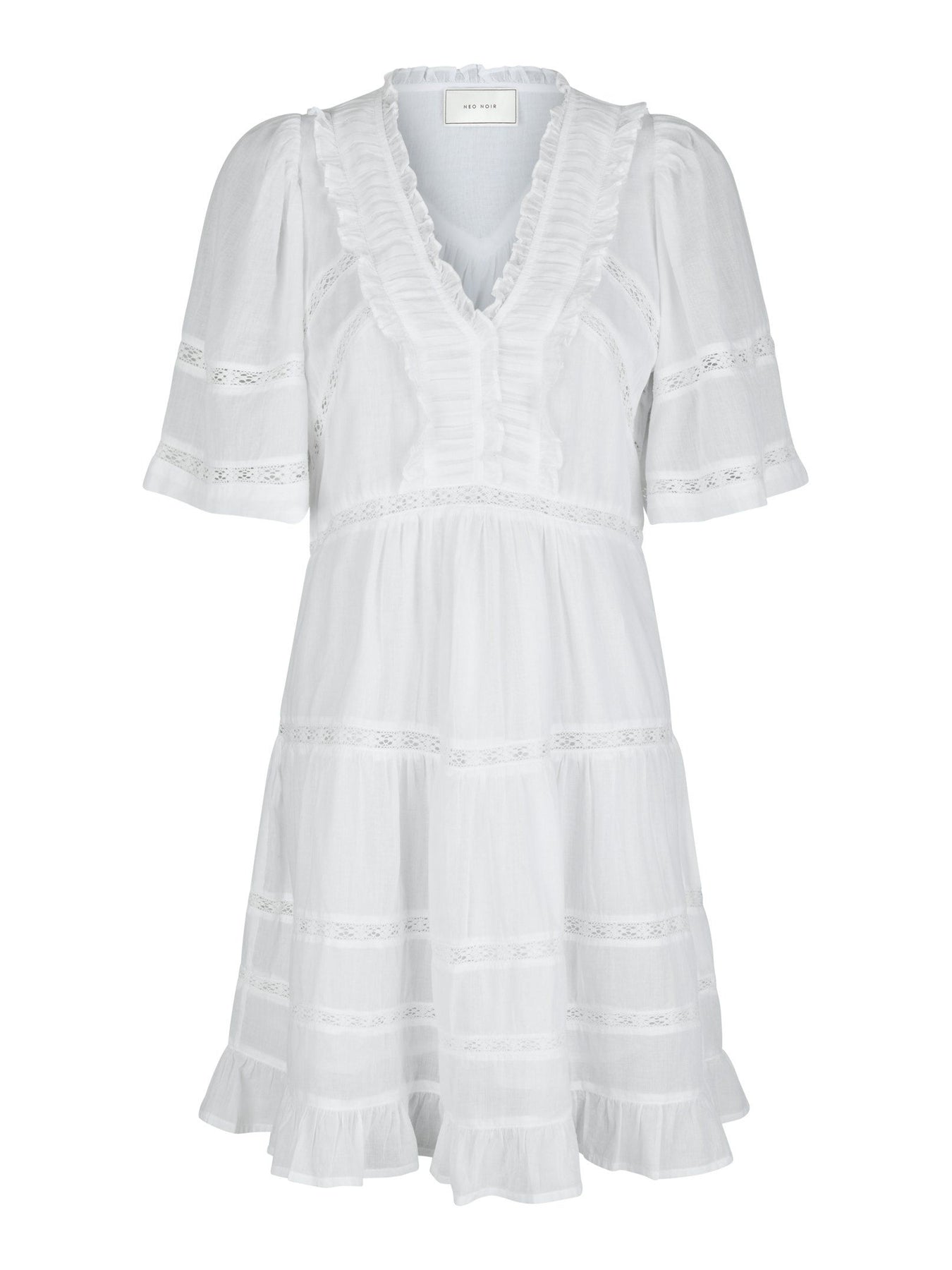 Milene S Voile Dress - Vit