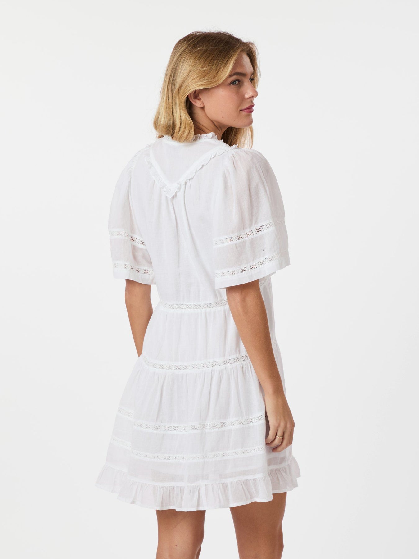 Milene S Voile Dress - Vit