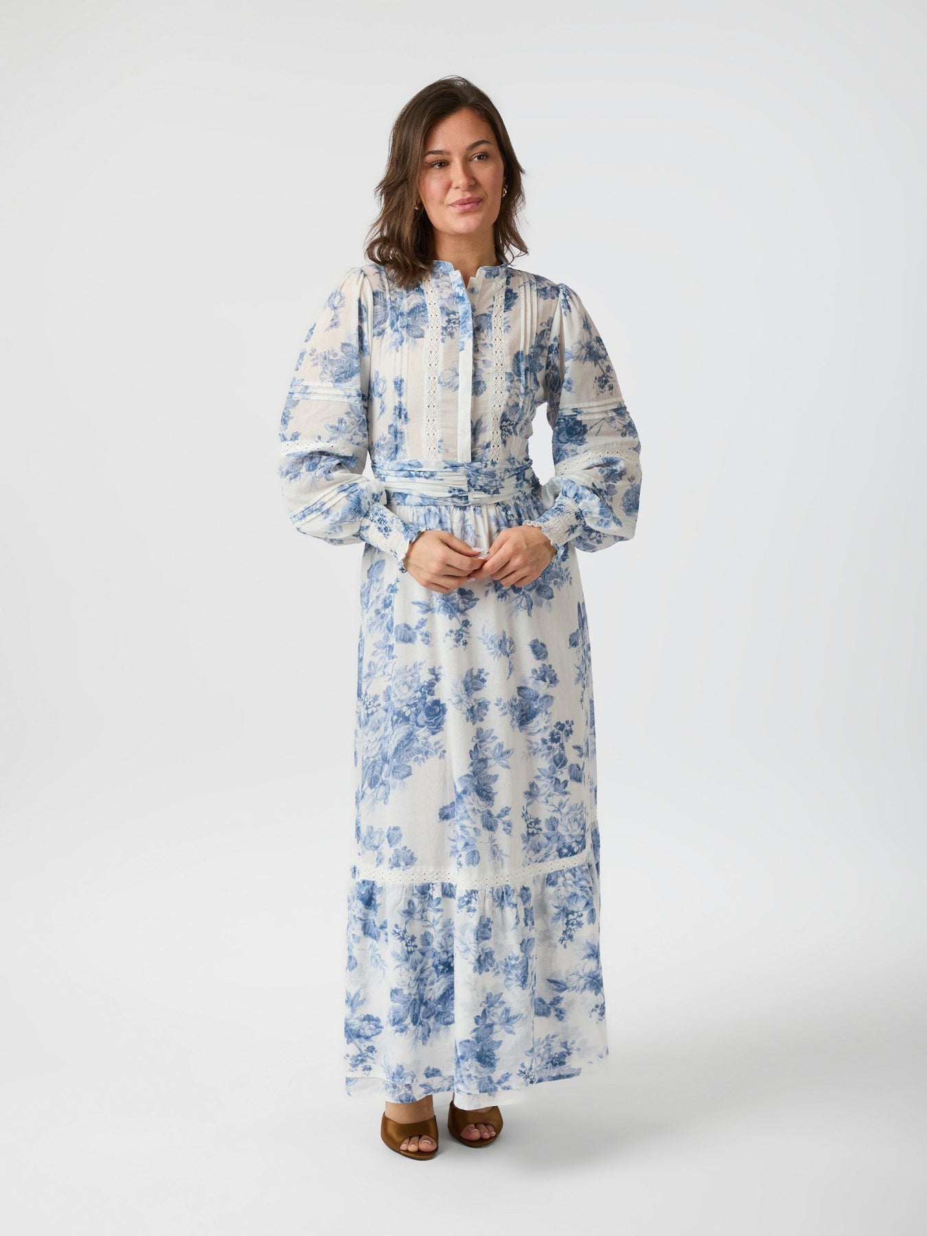 Neo Noir Columbia Flower Flow Dress - Ljusblå