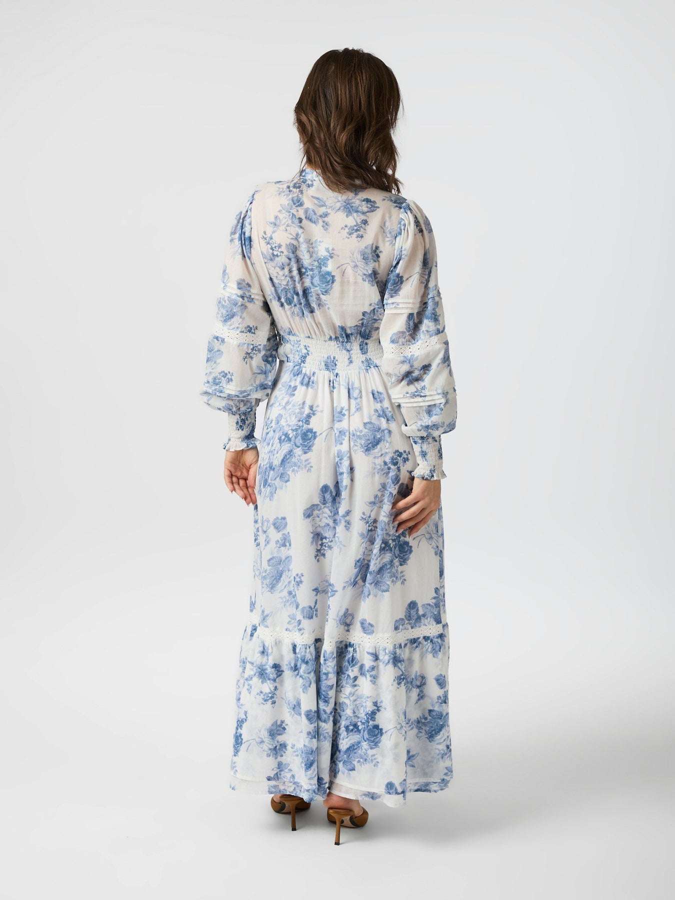 Neo Noir Columbia Flower Flow Dress - Ljusblå