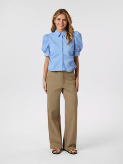 Frannie Stripe Shirt - Light Blue