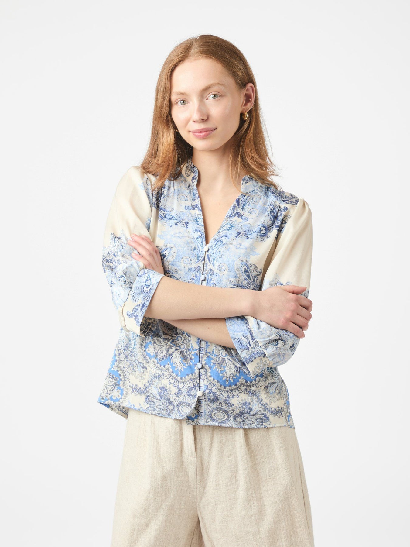 Roselle Artist Paisley Blus - Powder Blue