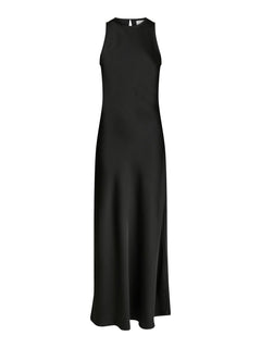 Celinie Heavy Sateen Dress - Black