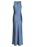 Celinie Heavy Sateen Dress - Rökblå