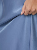 Celinie Heavy Sateen Dress - Rökblå