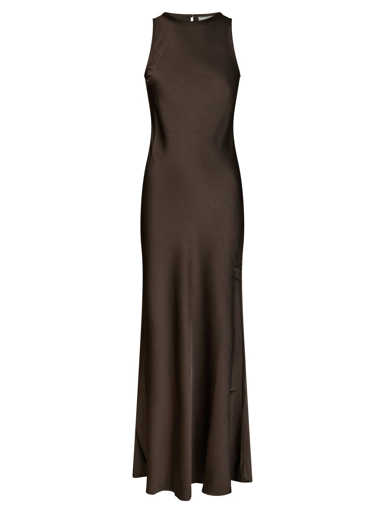 Celinie Heavy Sateen Dress - Dark Brown
