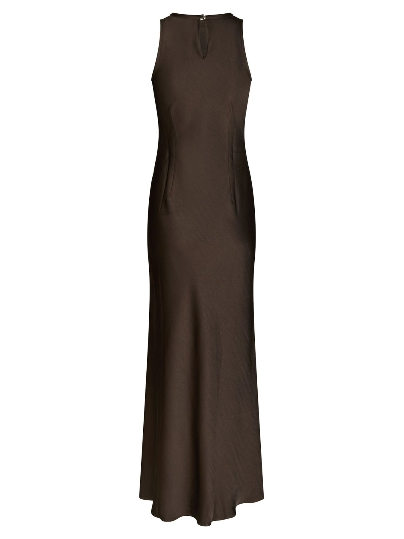 Celinie Heavy Sateen Dress - Dark Brown