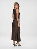 Celinie Heavy Sateen Dress - Dark Brown