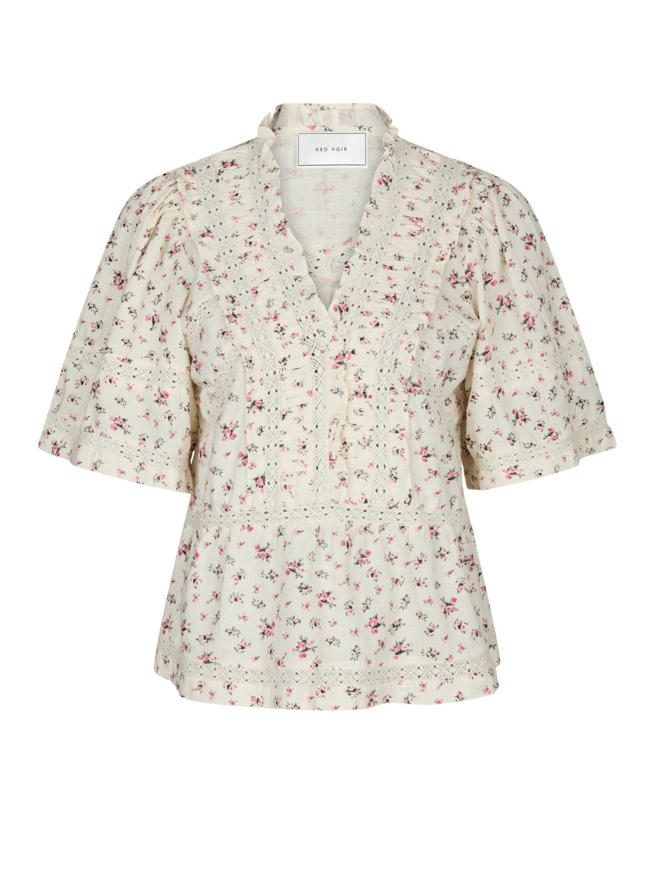 Neo Noir Evienne Floral Blush Blus - Rosa
