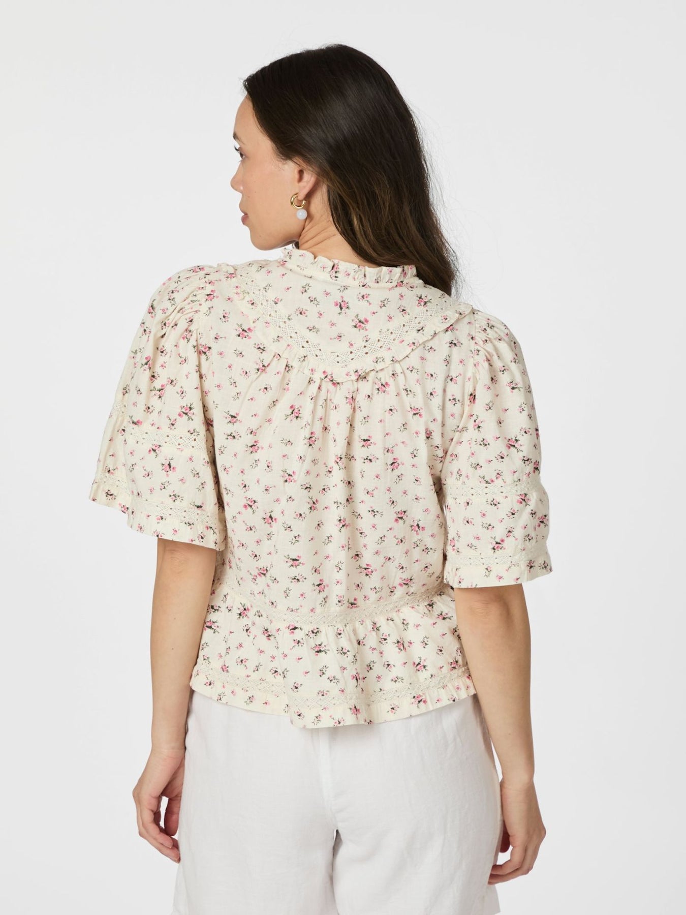 Neo Noir Evienne Floral Blush Blus - Rosa