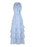 Marli Solid Chiffon Dress - Ljusblå