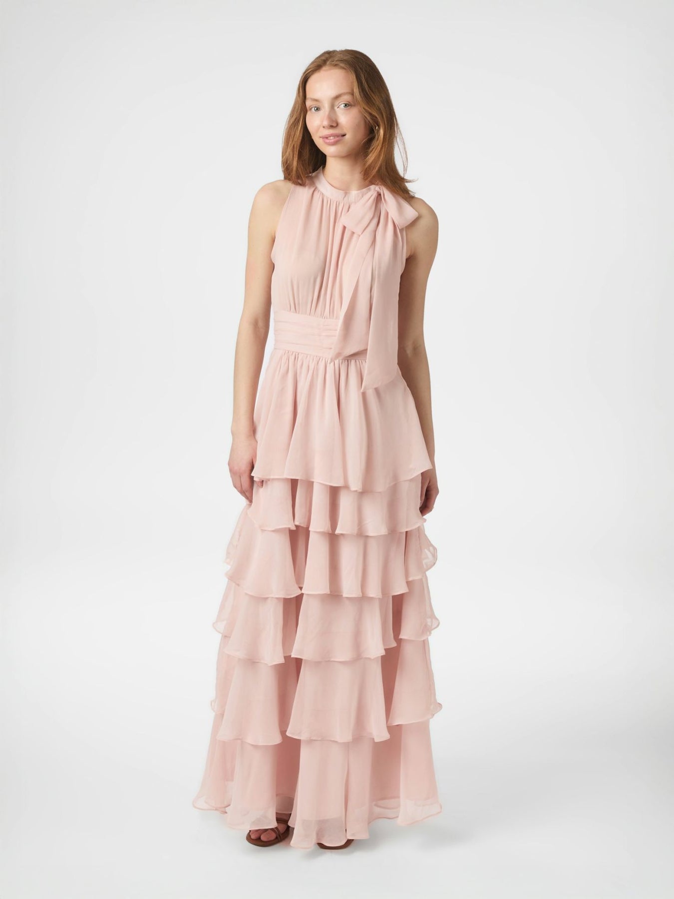 Marli Solid Chiffon Dress - Rosa