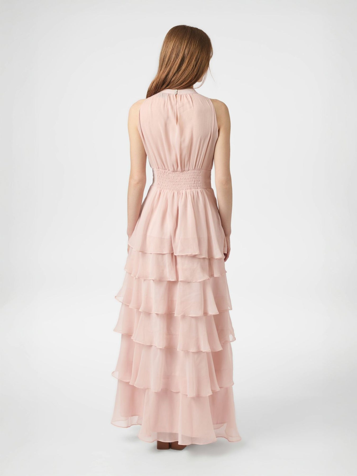 Marli Solid Chiffon Dress - Rosa