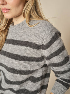 Thora Stripe Crewneck Knit - Sharkskin