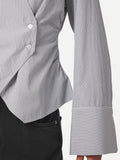 Fenli Striped Shirt - Grå