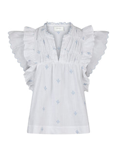 Jayla Embroidery Top - White