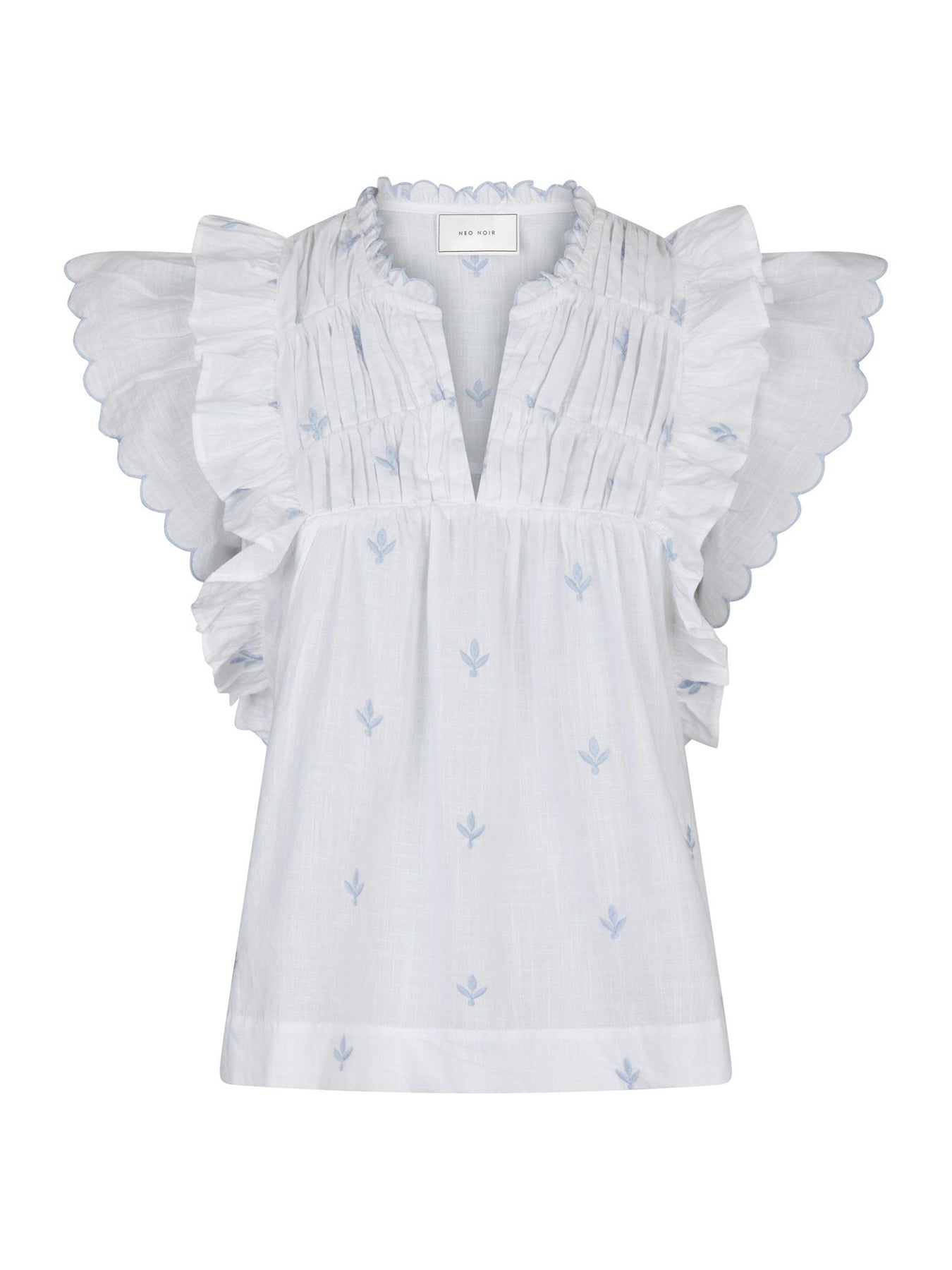 Jayla Embroidery Top - Vit