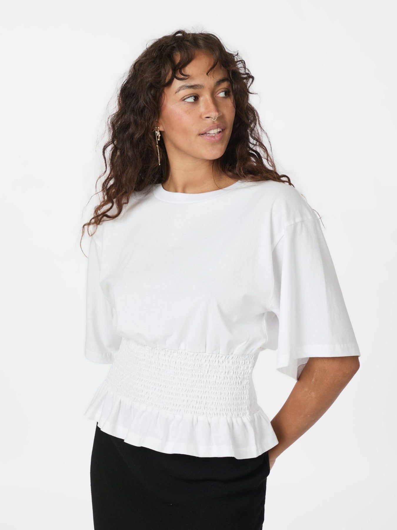 Dray Boxy Smock Tee - Vit