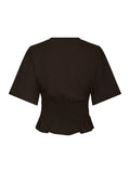 Dray Boxy Smock Tee - Mörkbrun