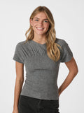 Anthea Knit Top - Dark Grey Melange