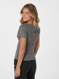 Anthea Knit Top - Dark Grey Melange