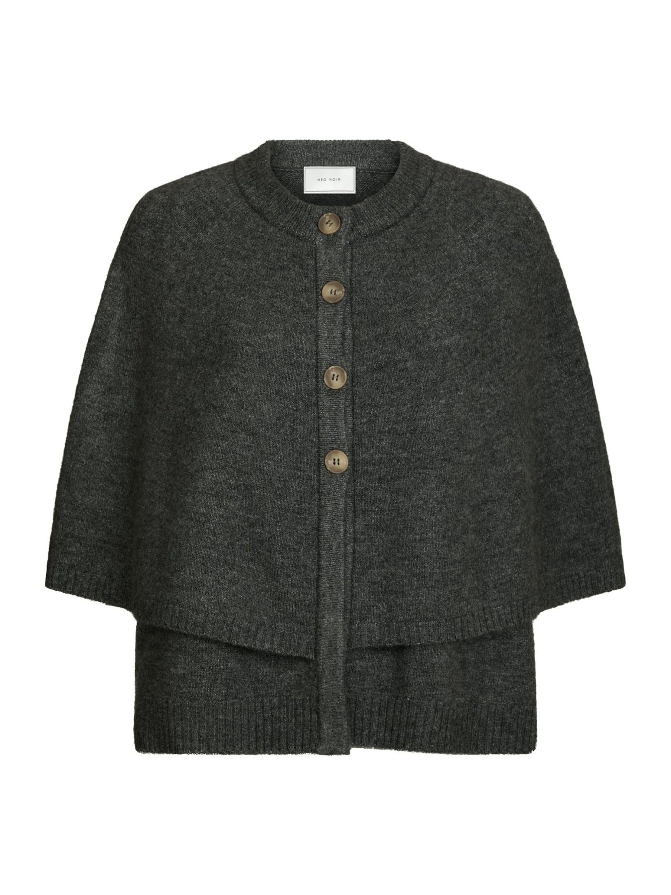 Josei Double Knit Cape - Grå