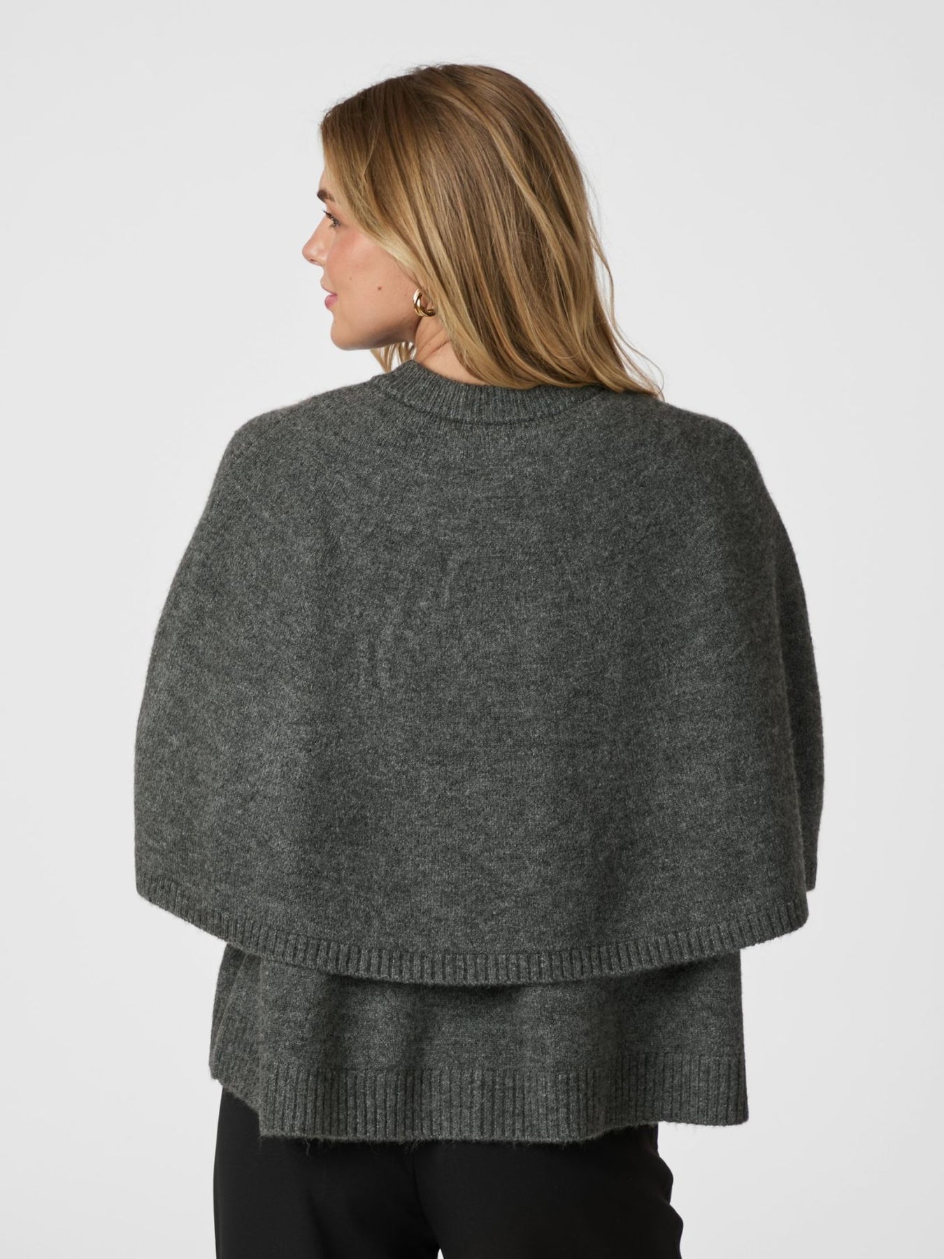 Josei Double Knit Cape - Grå