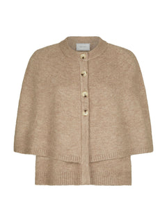 Josei Double Knit Cape - Beige Melange