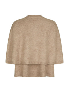 Josei Double Knit Cape - Beige Melange