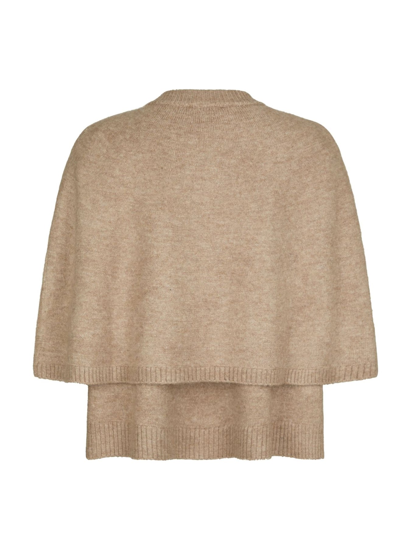 Josei Double Knit Cape - Beige Melange