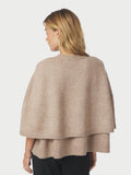 Josei Double Knit Cape - Beige Melange