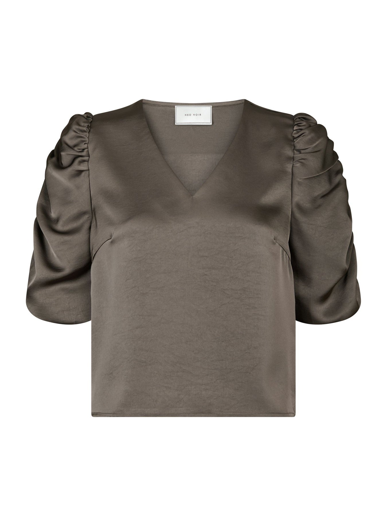 Elba Heavy Sateen Blouse - Warm Grey
