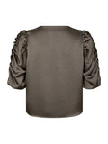 Elba Heavy Sateen Blouse - Warm Grey