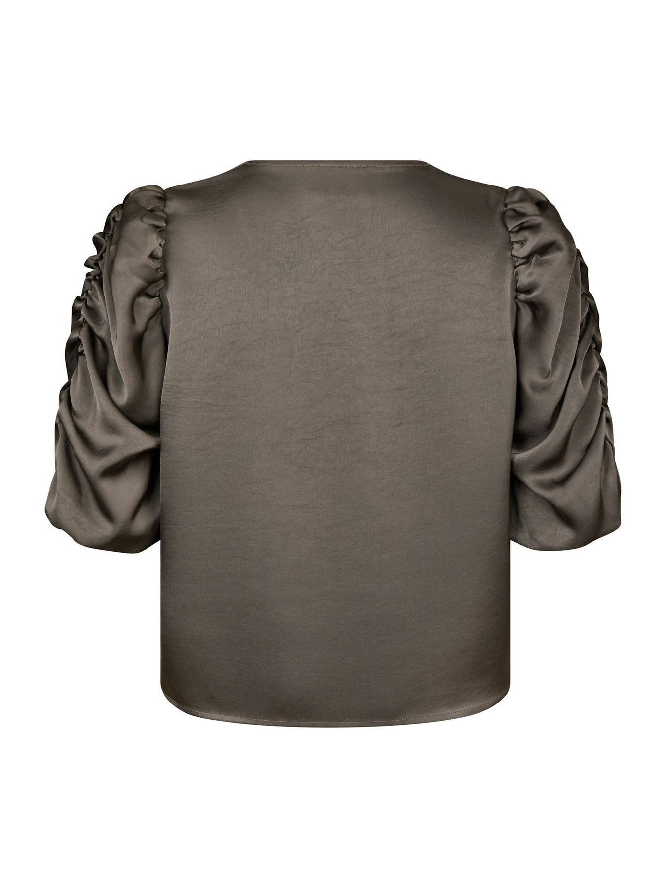 Elba Heavy Sateen Blouse - Warm Grey