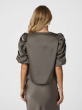 Elba Heavy Sateen Blouse - Warm Grey