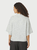Benuta Fluffy Knit Cardigan - Ljusgrå Melange