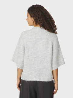Benuta Fluffy Knit Cardigan - Light Grey Melange