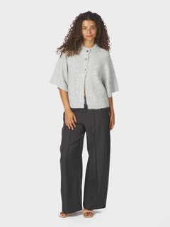 Benuta Fluffy Knit Cardigan - Light Grey Melange