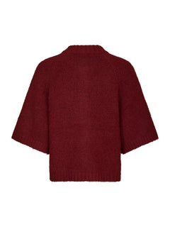 Benuta Fluffy Knit Cardigan - Dark Red