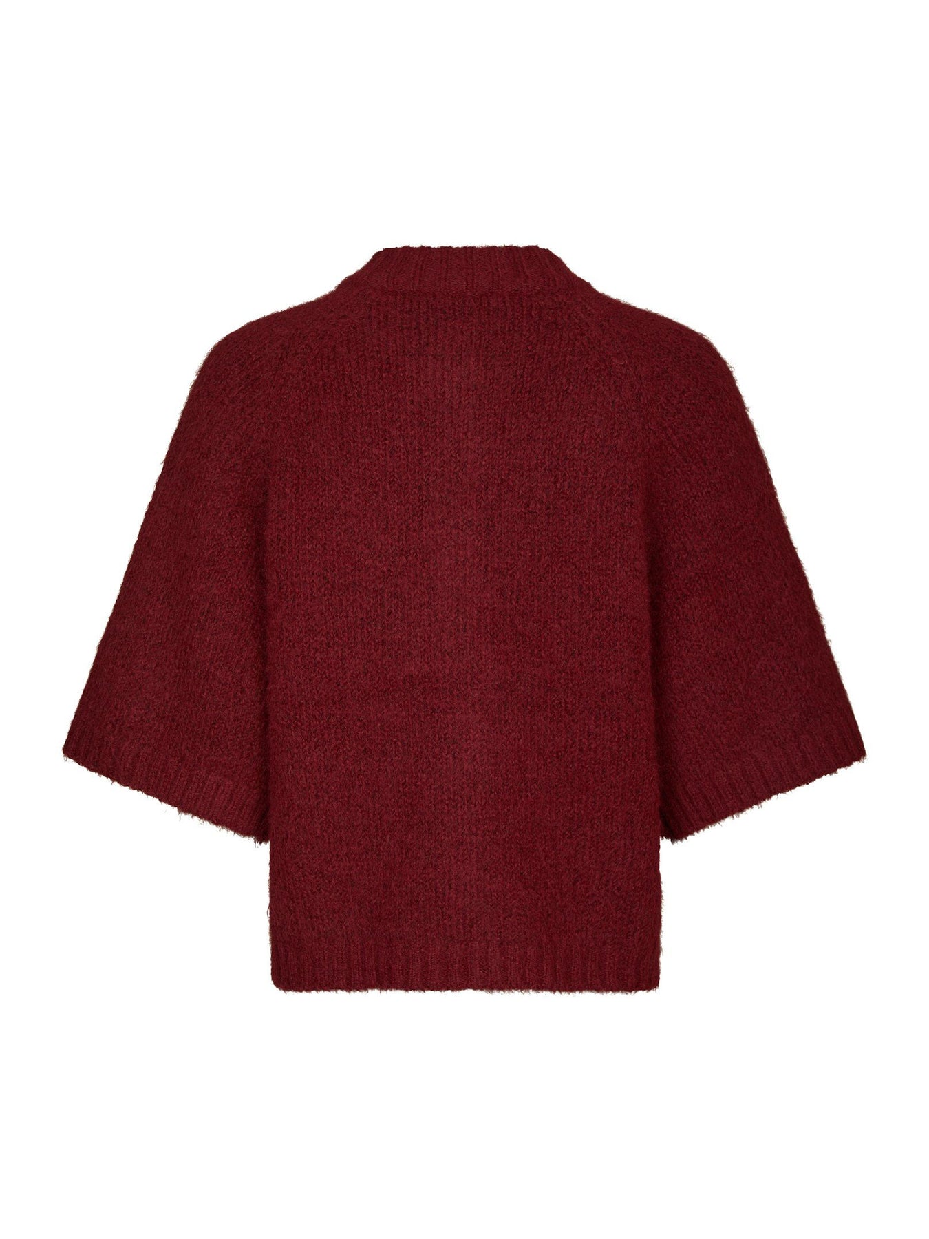Neo Noir Benuta Fluffy Knit Cardigan - Mörkröd