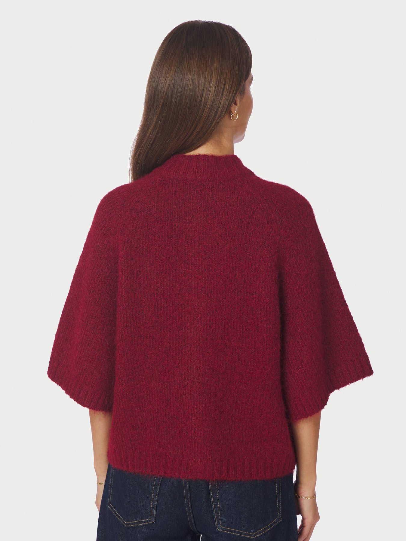 Neo Noir Benuta Fluffy Knit Cardigan - Mörkröd